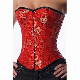 Korsett Nobles W.Seide Rot Goldener Drache Gr.50  