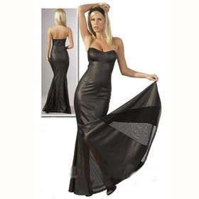 Maxi-Kleid Leder Imitat